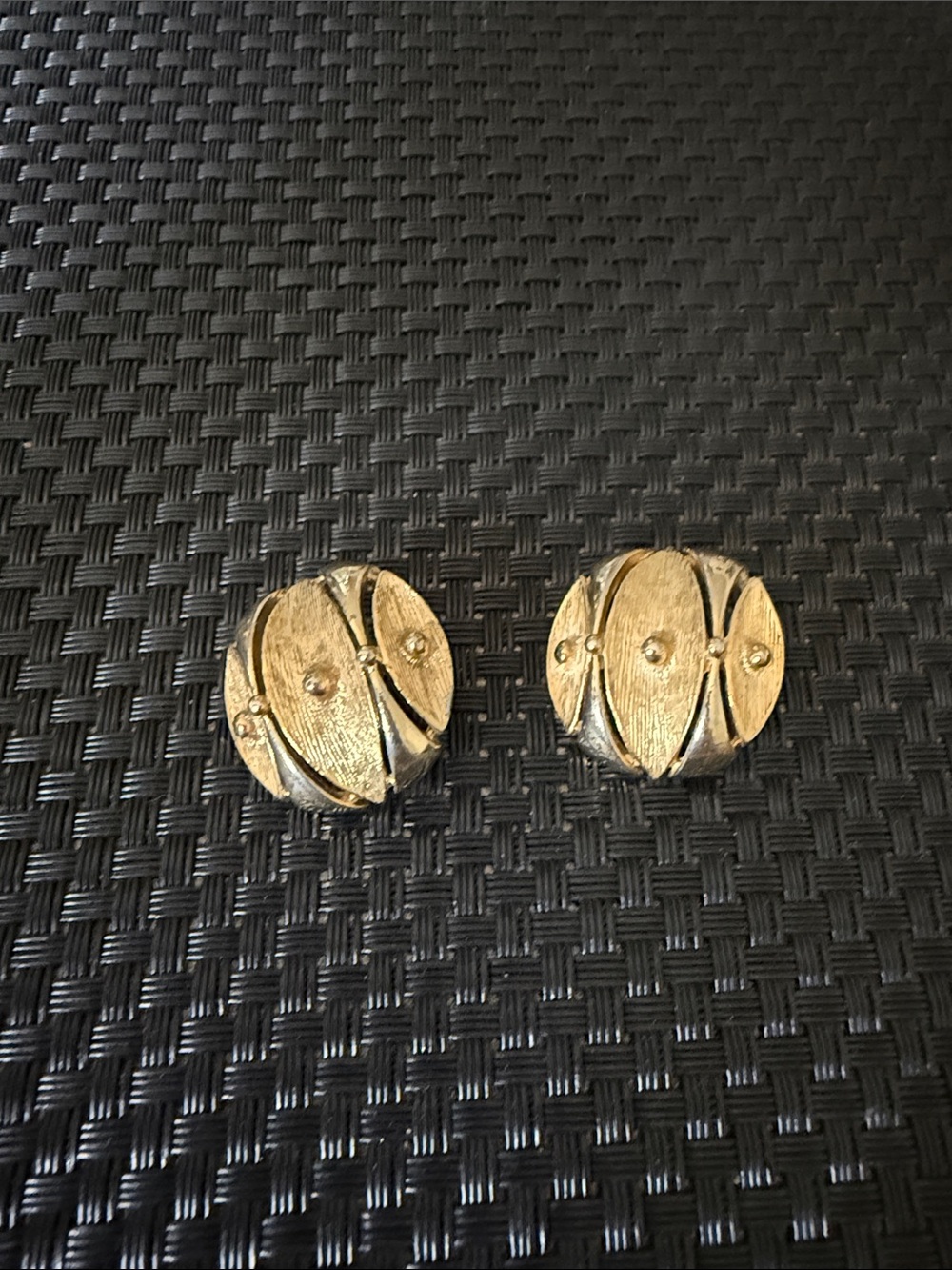 Gold-Tone Textured Round Clip-On Earrings - Women Jewelry